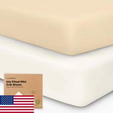 Pack N Play Mini Draps pour Berceau - 2PK Montés, 38x26, Kaki Doux