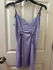 2004 victoria's secret lavender slip night dress with lace and bows