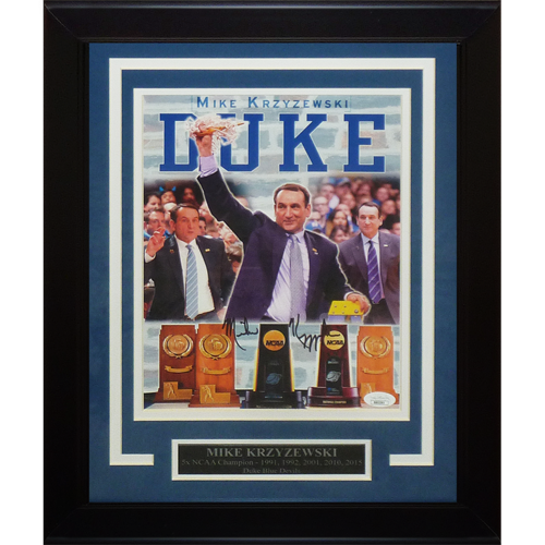 Mike Krzyzewski Autographed Signed Duke Blue Devils Deluxe Framed 8x10 Promo Photo - JS 