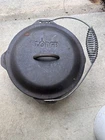 Vintage 13.5"  Lodge 12DO MADE IN USA  Cast Iron Dutch Oven Pot