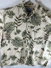 Men s Hawaiian Moon 4XL Cotton Hawaiian Shirt Green Leaf w/Free shipping