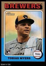 2024 Topps Heritage #720 Tobias Myers Brewers RC SHORT-PRINT 8 - NM/MT