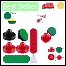 Standard Size Air Hockey Accessories: 4 Pushers, 8 Red  Green Pucks Included