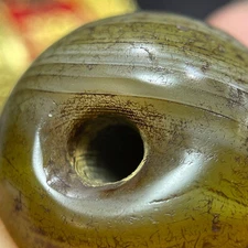 Natural Old Agate Beads Ancient Tibetan DZI Beads Amulet Pendant 25mm #3775