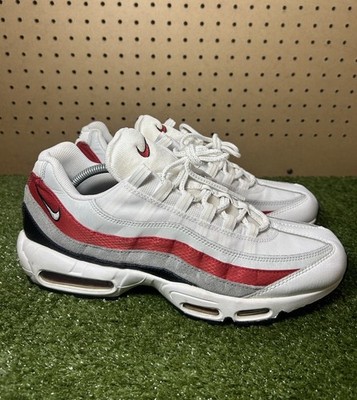 Nike Air Max 95 Essential White Varsity Red Black Gray Mens Size 12 DQ3430-001