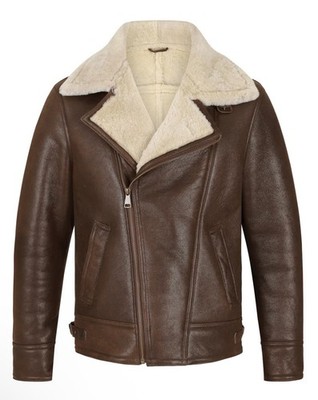 Blake Hedley THE REGIS |BOURNVILLE Brown B3 Lamb Fur Leather Jacket S | 38 | 48