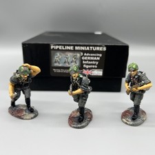 Pipeline Miniatures   WWII German Infantry 3pc Set   54mm Boxed   Resin/metal