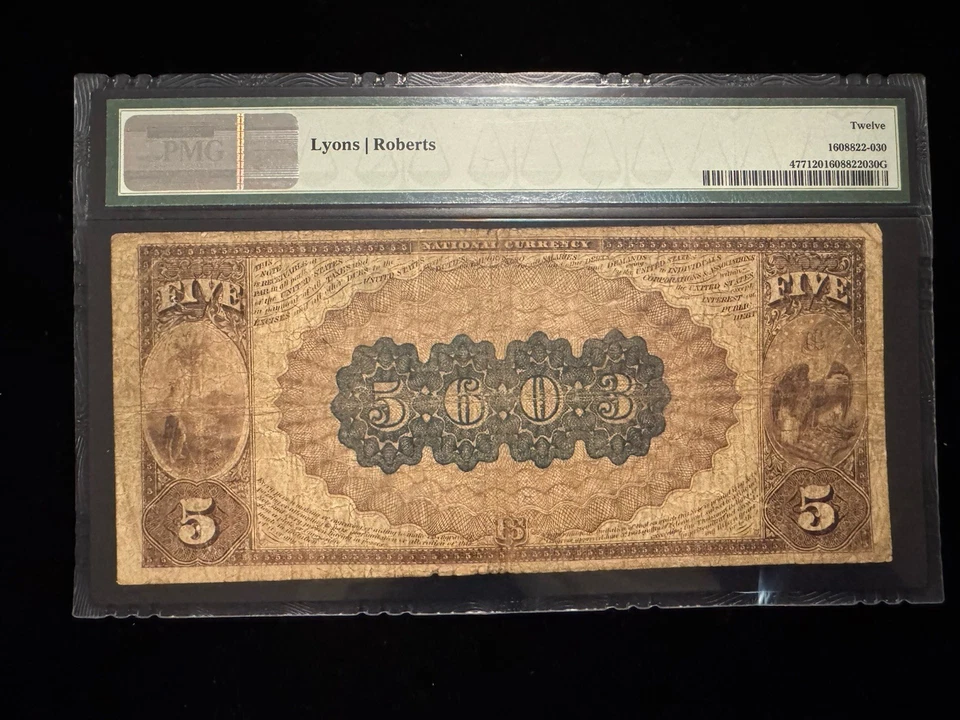 1882 BROWN BACK $5 The American National Bank of PENSACOLA FLORIDA Charter 5603 - Image 2 of 2