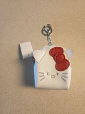 Cat Red Bow Mini Backpack Keychain Zipper Pouch Coin Purse Bag Charm