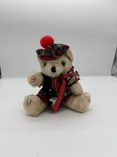 Vintage Beeline Scottish Piper Teddy Bear Poseable Soft Toy
