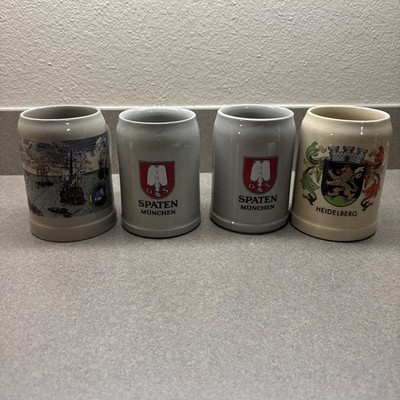 LOT 4  Vintage German .5 Liter Beer Stein Salt-Glaze Stoneware 