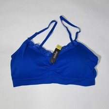 Coobie V-Neck Lace Trim Bra 9042 Cobalt Blue, One Size - Seamless