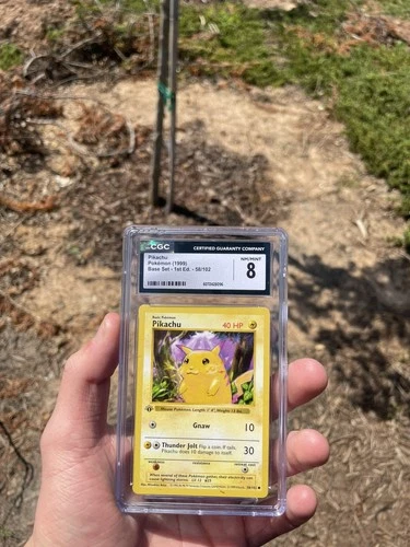 Pikachu 58/102 Base Set Shadowless 1st Edition Yellow Cheeks - CGC 8