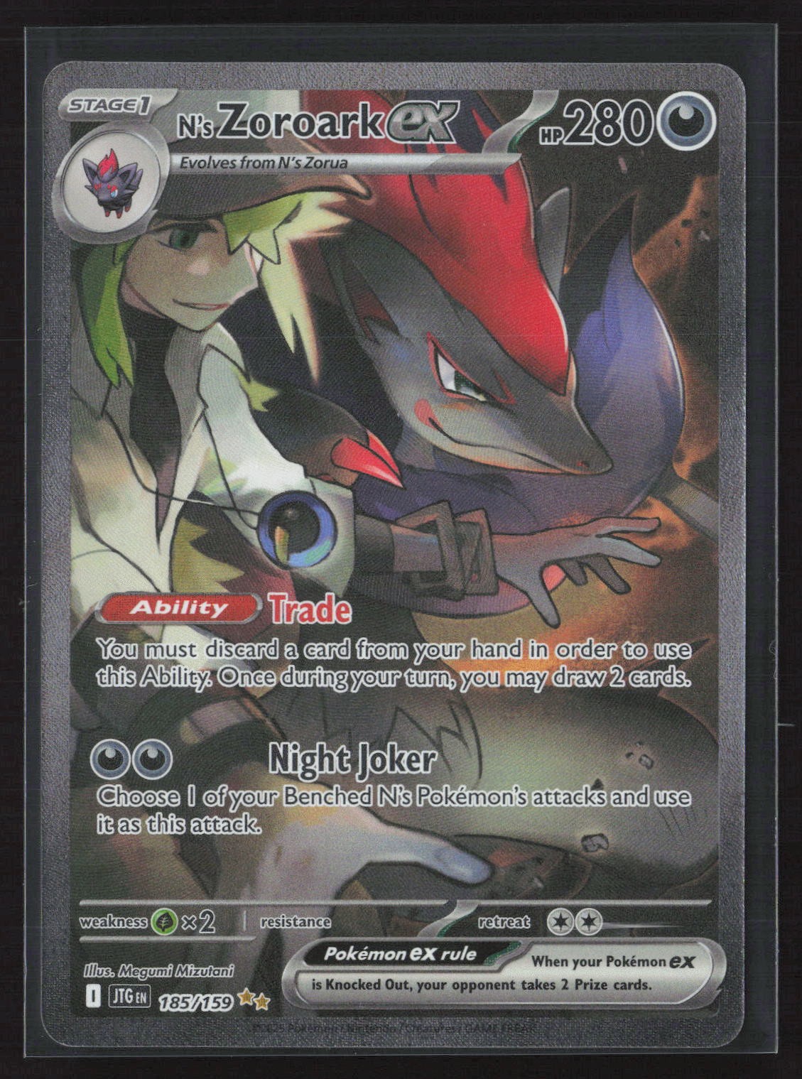 N's Zoroark ex 185/159 Journey Together Pokemon Holo NM