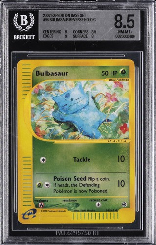 2002 POKEMON: E-CARD SERIES EXPEDITION BASE SET - REVERSE HOLO BULBASAUR BGS 8.5