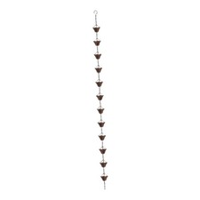 Metal rain chains, bronze, as a replacement for downpipes on patios,
