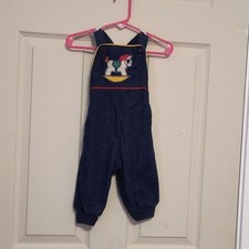 Vintage Health-tex Blue Denim Overalls Pony Horse Patch Size 6 months