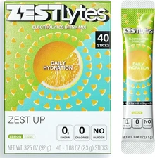 ZestLytes Sugar Free & 0 Calorie Hydration Packets Electrolyte Powder Drink Mix