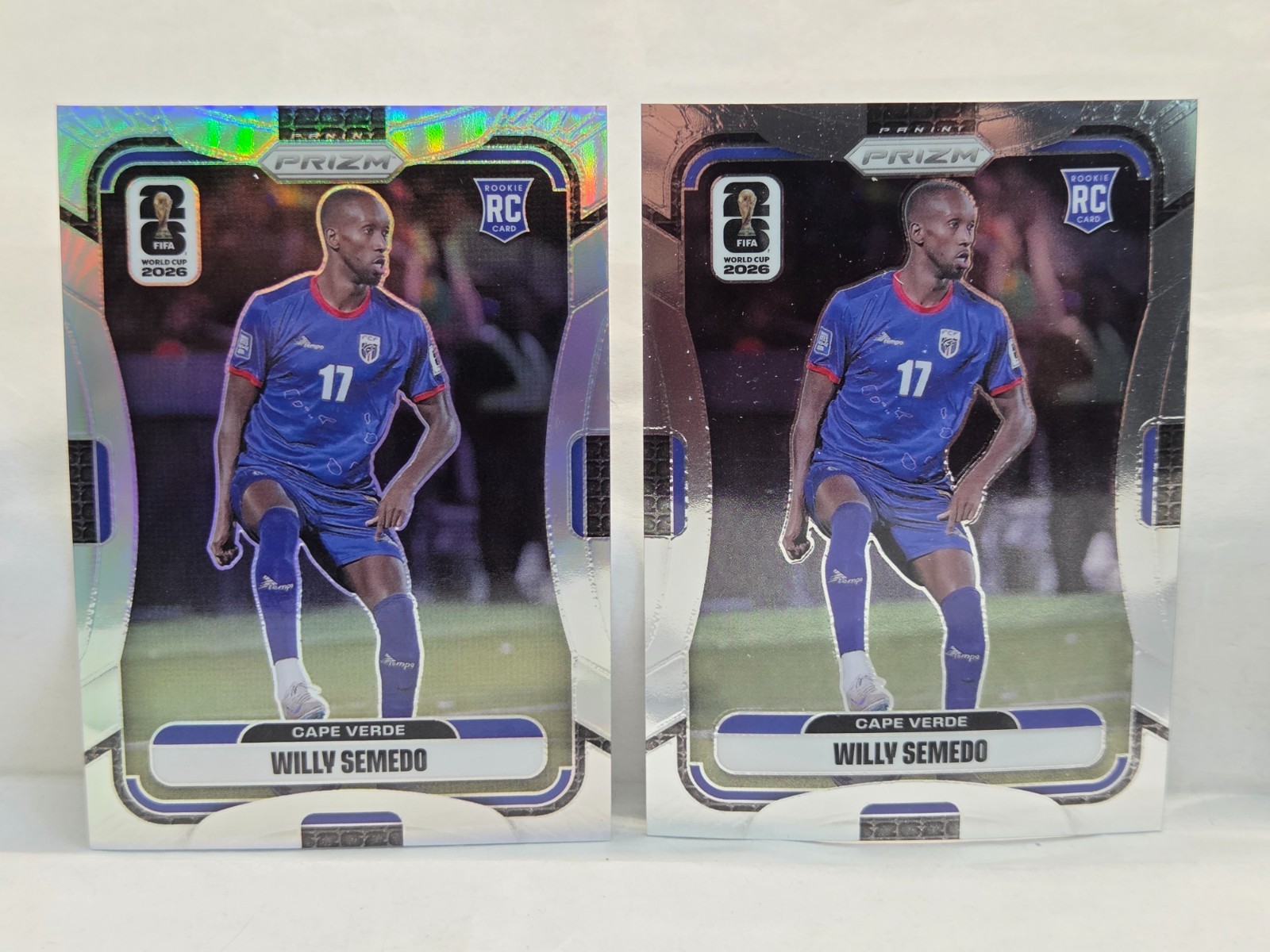 (2) 2026 Panini Prizm World Cup Willy Semedo w/ Silver 177 Rookie RC Cape Verde