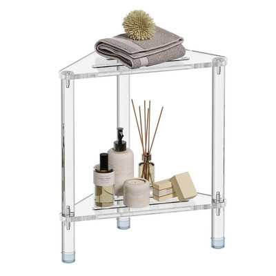 Goiooia Acrylic Corner Shower Stool For Shaving Legs 11.42 D X 11.42 W X 17.91