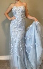 Light Blue Mermaid Lace Prom Dress, Tags Still On, Light Use, Berlinnova