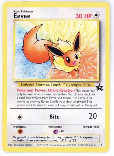 2000 Pokemon Japanese Promo Black Star JR Stamp Rally Eevee Non-holo RARE
