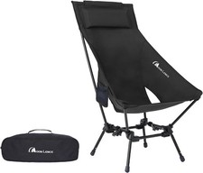 MOON LENCE Portable Camping Chairs for Adults, Adjustable Oversize New Black