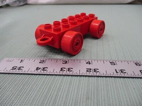LEGO Duplo Train Car Flat Bed Zoo Parade Truck Vehicle part red body  wheel