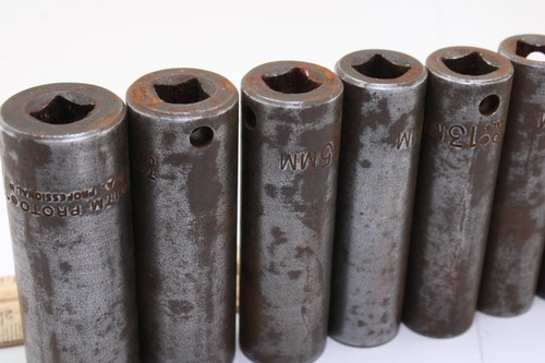 Proto 7007M-7017M 7-17mm 3/8" Drive 6 Point 10 Piece Deep Impact Socket Set USA - 第 4/11 張圖片