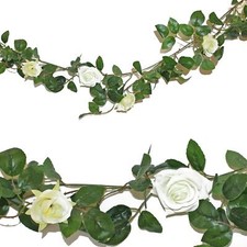 Décoration De Mariage Guirlande Fleur Artificielle Rose Crème 1,9M