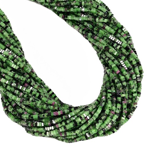 Natural Ruby Zoisite Square Heishi Disc Beads Size 1.5x2.5mm 15.5'' Strand - Picture 2 of 2