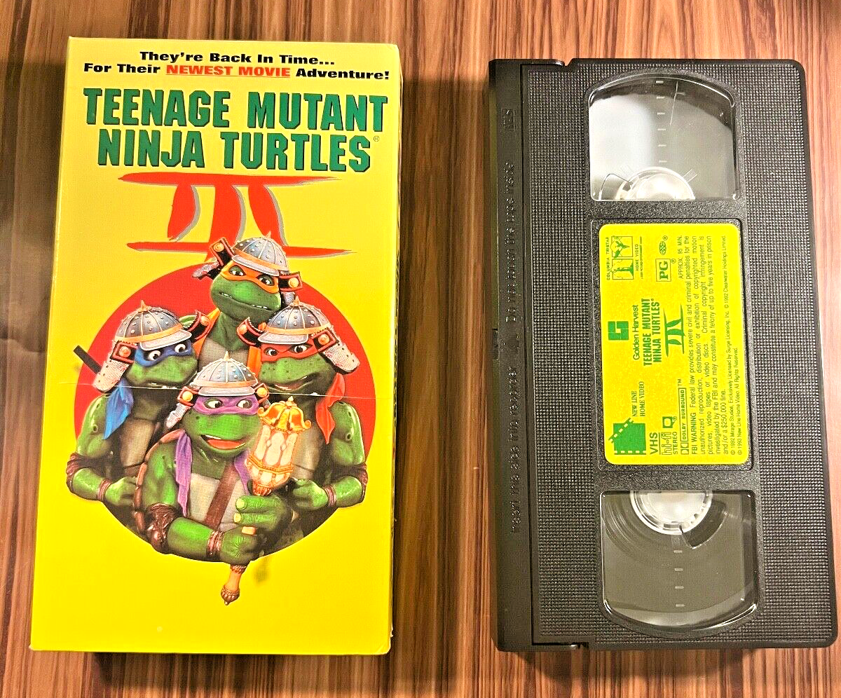 Teenage Mutant Ninja Turtles III VHS 1993 TMNT III Action Comedy