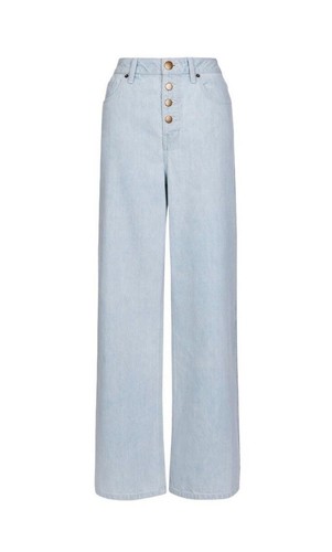 Pantalones de mezclilla de pierna ancha azul pálido de la colección Label para dama Reino Unido 8-16 PVP £75 - Imagen 10 de 11