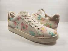 Coach Women's Clip Leather Low Top Sneaker Chalk Floral C8957 - Size 9.5