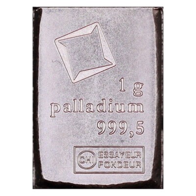Lot of 5 - 1 gram Palladium Bar .9995 Fine Bar - Valcambi Suisse