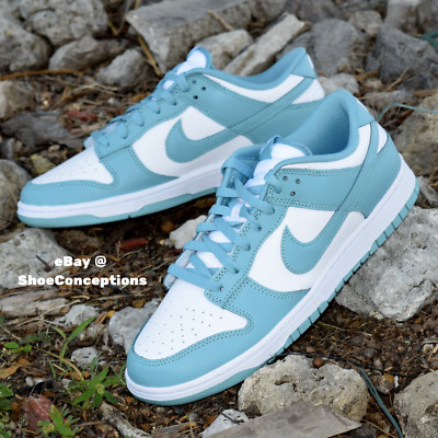 Nike Dunk Low Retro Shoes White Denim Turquoise DV0833-106 Men's Sizes NEW