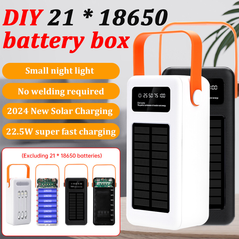 Power Bank DIY Case Kit with 21x18650 Battery Support Fast Charging Detachable Shell Box for Custom Builds