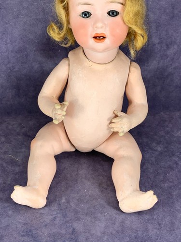 Antique 11" DRGM 259 A&M 327 Character Baby - Original Wig - Amand Marseille - Picture 15 of 17
