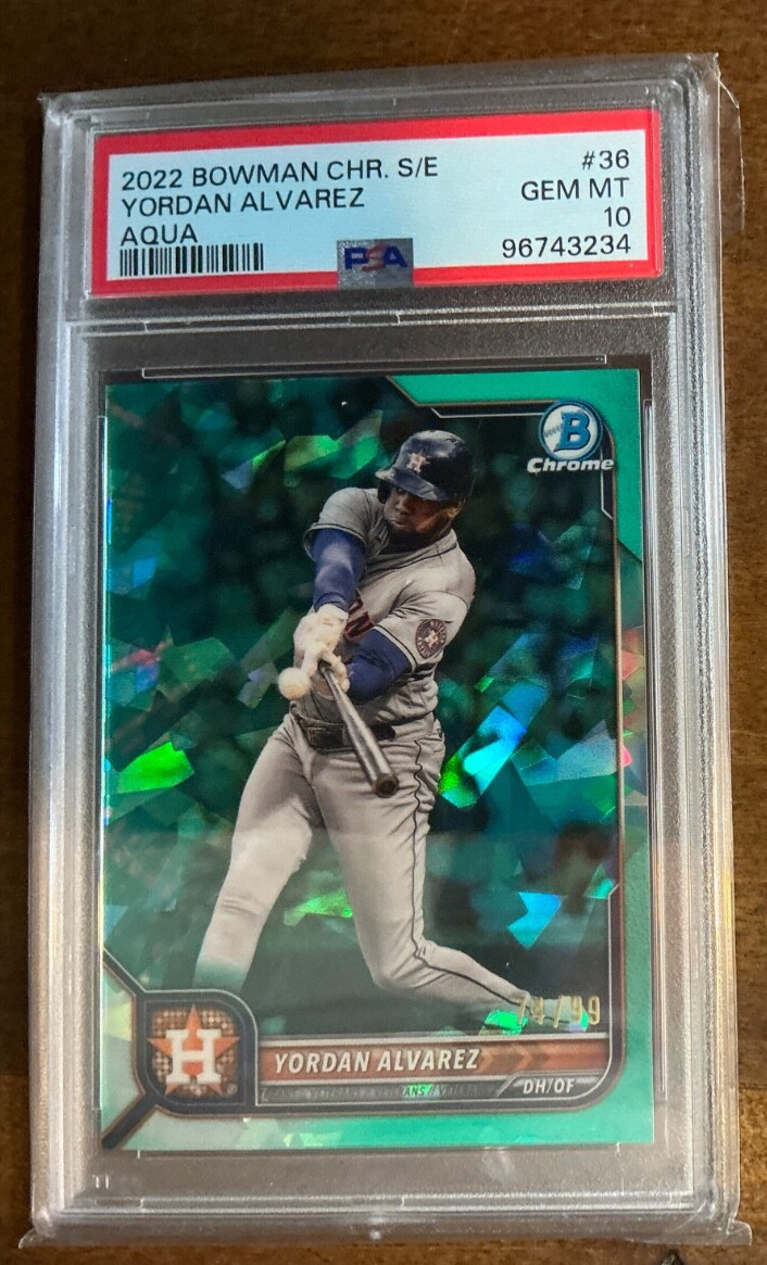 2022 Bowman Chrome Sapphire Edition #36 Aqua Yordan Alvarez #74/99 PSA 10