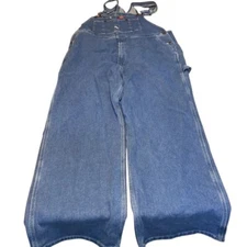 Dickies mens Bib Overalls Size 40x32 Blue denim