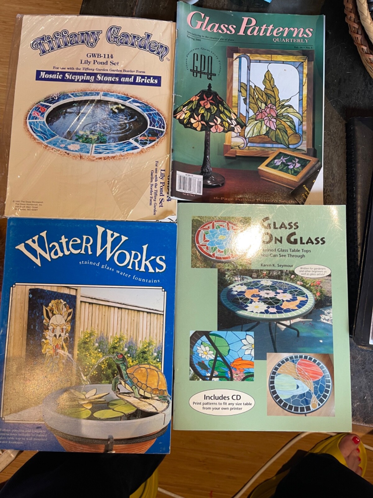 glass on glass Karen Seymour + 3 more stained glass pattern books lot