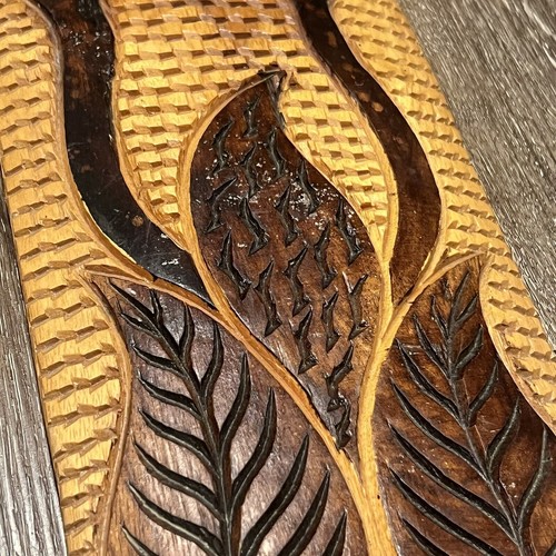 Lote de máscaras de madera africanas antiguas talladas a mano altas grandes vintage arte de pared marrón - Imagen 4 de 9