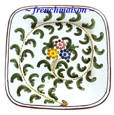 Italian Handmade Handpainted Ceramic Florence Flowers Tuscan Pottery Plate Dish