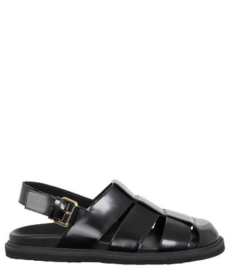 サンダル MOSCHINO COUTURE Men Sandals Black B10073G0MGB0 000 Moschino sandals men MB10073G0MGB0000 Black leather logo