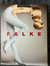 Fabulous Falke RIBBED Tights BLACK 60 denier 15 Wool Small / Medium