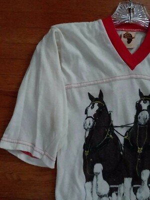 T-shirt Vintage Manches Longues Busch Gardens Clydesdale Budweiser - Taille L - Occasion Très Bon état