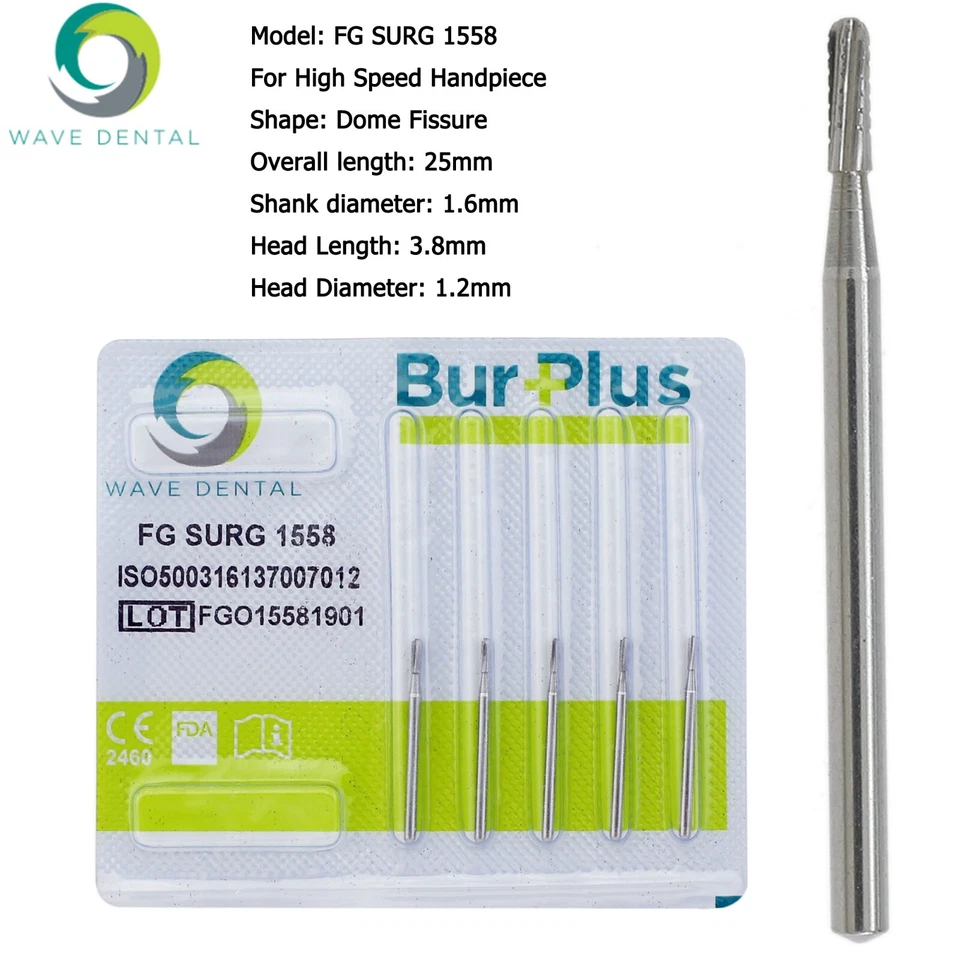 Fresas de longitud quirúrgica dental Wave FG SURG 1557 1558 carburo de alta velocidad medio oeste Foto 4 de 4