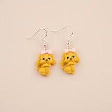 Cute Adorable Dog Puppy Bow Tie Cartoon Hook Dangle Drop Earrings Novelty Gift