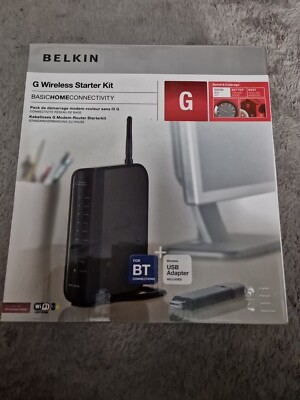 Neu BELKIN G WLAN Router Starter Kit Basic Home Connectivity BT Verbindungen