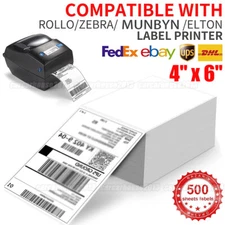500 4x6 Fanfold Direct Thermal Shipping Labels for Zebra Rollo MUNBYN Printers